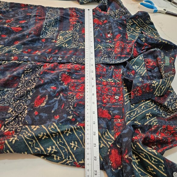 Lauren Ralph Lauren Vintage Floral Patchwork Button Down Shirt Professional Styl - Picture 9 of 10